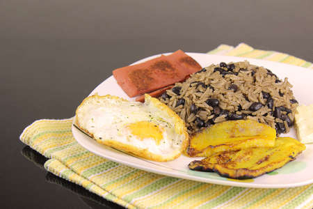Gallo pinto Rice and Beans Traditional Food Typical of Costa Ricaの写真素材