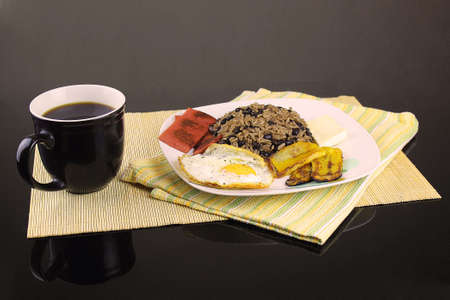 Gallo pinto Rice and Beans Traditional Food Typical of Costa Ricaの写真素材