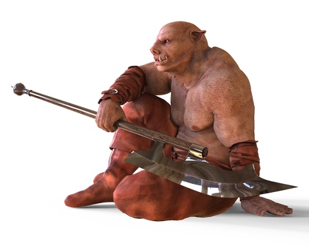 Mutant Monster 3D Illustration Isolated On White