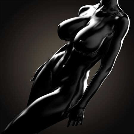 3D illustration Of Nude Woman Bodyの写真素材