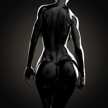 3D illustration Of Nude Woman Bodyの写真素材