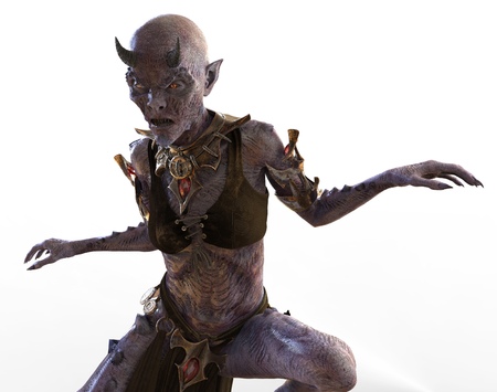 3D illustration Demon Woman isolated on white background.の写真素材