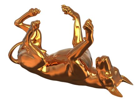 3D Illustration Golden Yellow Dog Isolated On Whiteの写真素材