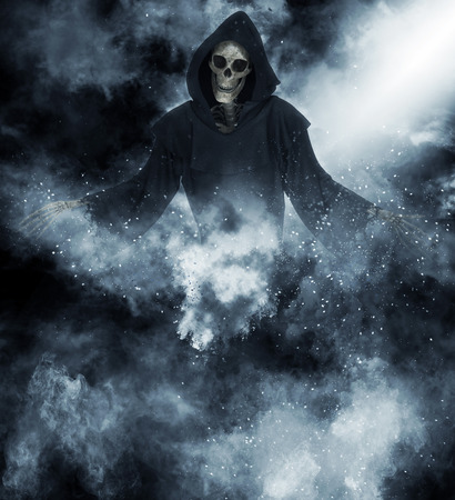 Angel of death on abstract fantasy background 3d illustrationの写真素材