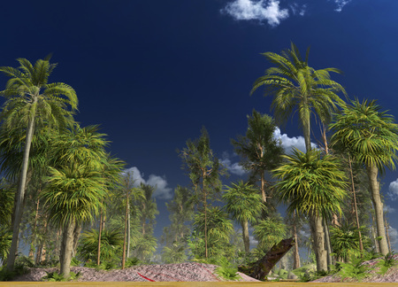 Forest of the mesozoic era 3D illustrationの写真素材