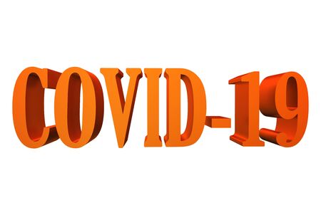 3D illustration Abbreviation Coronavirus infection COVID-19 isolated on whiteの写真素材