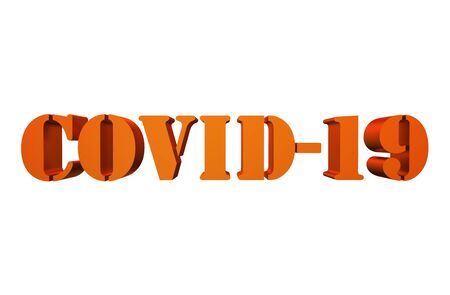 3D illustration Abbreviation Coronavirus infection COVID-19 isolated on white