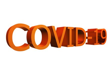 3D illustration Abbreviation Coronavirus infection COVID-19 isolated on whiteの写真素材