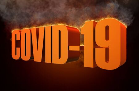 Abbreviation Coronavirus infection COVID-19 title 3d illustrationの写真素材