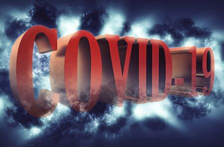 Abbreviation Coronavirus infection COVID-19 titleの写真素材