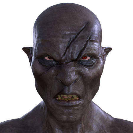 Zombie monster isolated on white background 3d illustration