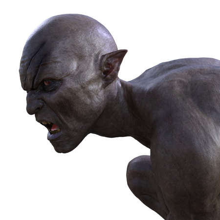 Zombie monster isolated on white background 3d illustrationの写真素材