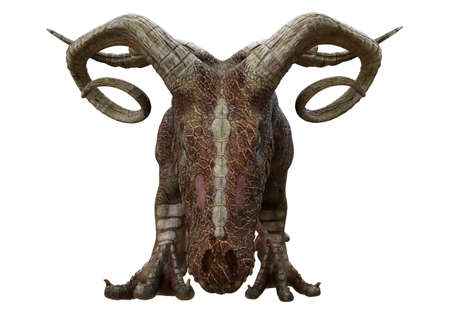 Fantasy monster creature isolated on white background 3d illustrationの写真素材