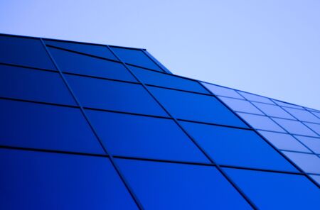 Modern architecture. Business, high technology blue background.の写真素材