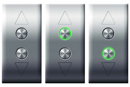 Elevator buttons isolated on white background.
