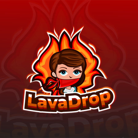 This logo template features a vibrant and energetic design, perfect for a company in the gaming industry. The use of a mascot adds a playful and engaging element to the branding, while also creating a memorable image for customers.のイラスト素材