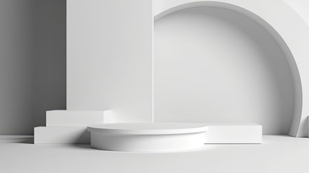3D product presentation empty podium on backgroundの素材