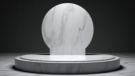 Modern product presentation empty circle marble podiumの素材