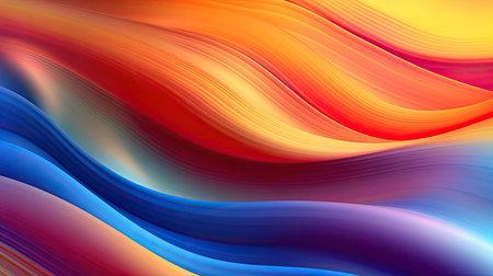 Abstract background with smooth lines in orange, yellow and blue colorsの素材