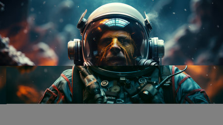 Astronaut in outer space. Spaceman in spacesuitの素材