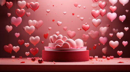 Valentine's day background with red hearts,の素材