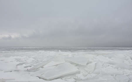 Ice blockage on the seaの写真素材