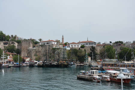 Marina in the old Turkish city of Antalyaのeditorial素材