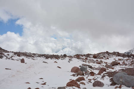 View of the edge of the earth high in the mountains. Where the earth ends.の写真素材