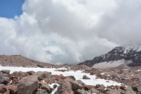 View of the edge of the earth high in the mountains. Where the earth ends.の写真素材