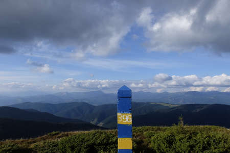 Border poles of Ukraineの写真素材