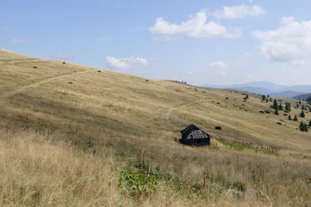 Abandoned farmhouse in the old mountainsの写真素材