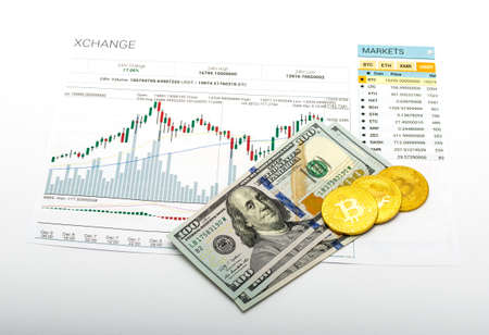 chart growth rate bitcoin and real moneyの写真素材