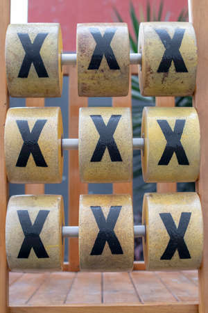 Image of the game Tic-Tac-Toe in a playgroundの写真素材