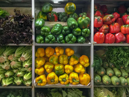Colorful vegetables in local market of Lima, Peruの写真素材