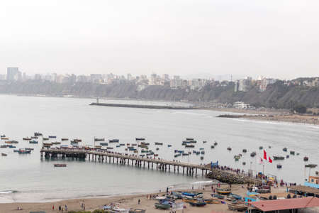 View of the green coast from Chorrillos, Lima. Peruのeditorial素材