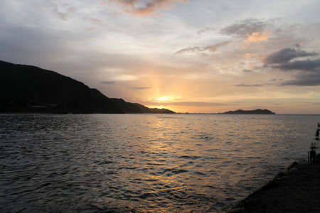 Sunset in Rio Caribe, Venezuelaの写真素材