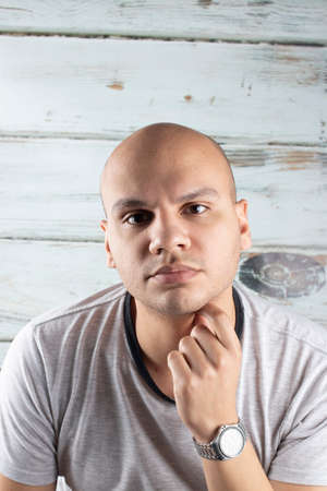 Attractive bald man