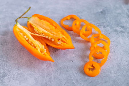 Peruvian yellow pepper. Yellow pepper used in Peruvian cuisine.の写真素材