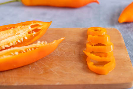 Peruvian yellow pepper. Yellow pepper used in Peruvian cuisine.の写真素材