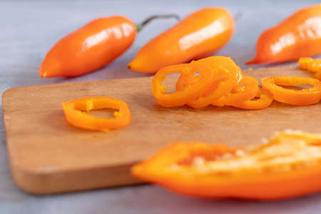 Peruvian yellow pepper. Yellow pepper used in Peruvian cuisine.の写真素材