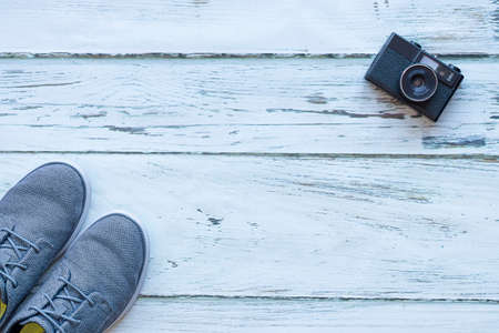 Father's day concept on white wood floor and with copy spaceの写真素材