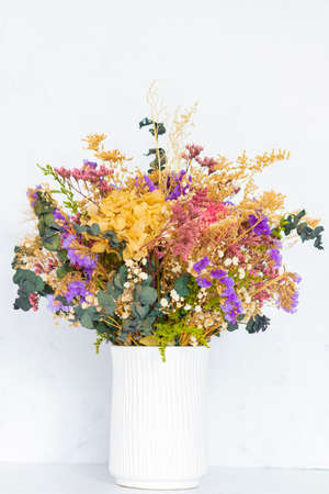 Bouquet of colorful dried flowersの写真素材