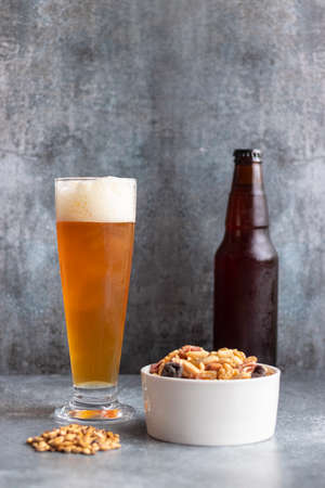 View of beer served in a glassの写真素材