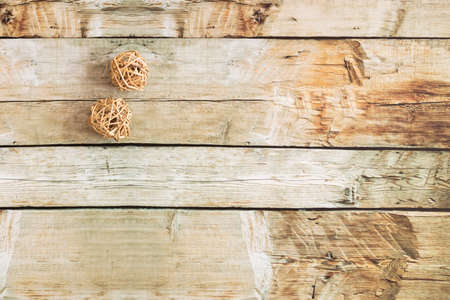 View of brown wooden background with copy space with ornamentsの写真素材