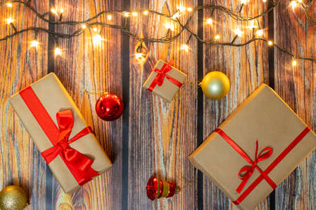 Little girl opening presents on Christmas dayの写真素材