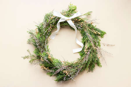 Elegant table set for Christmas dinnerの写真素材