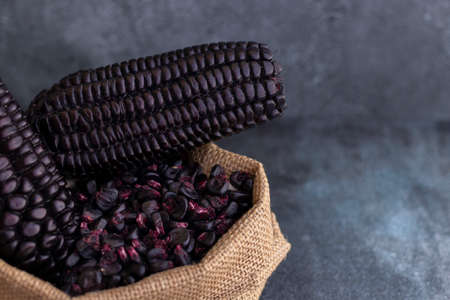 Peruvian Purple Corn, Which Is Mainly Used To Prepare Juice Or A Jelly-Like Dessertの写真素材