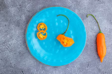 Yellow peppers, the main ingredient in Peruvian cuisineの写真素材