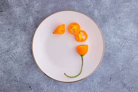 Yellow peppers, the main ingredient in Peruvian cuisineの写真素材