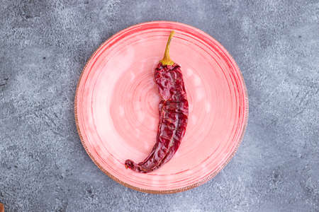 View of dehydrated bell pepper, used as an ingredient in cookingの写真素材